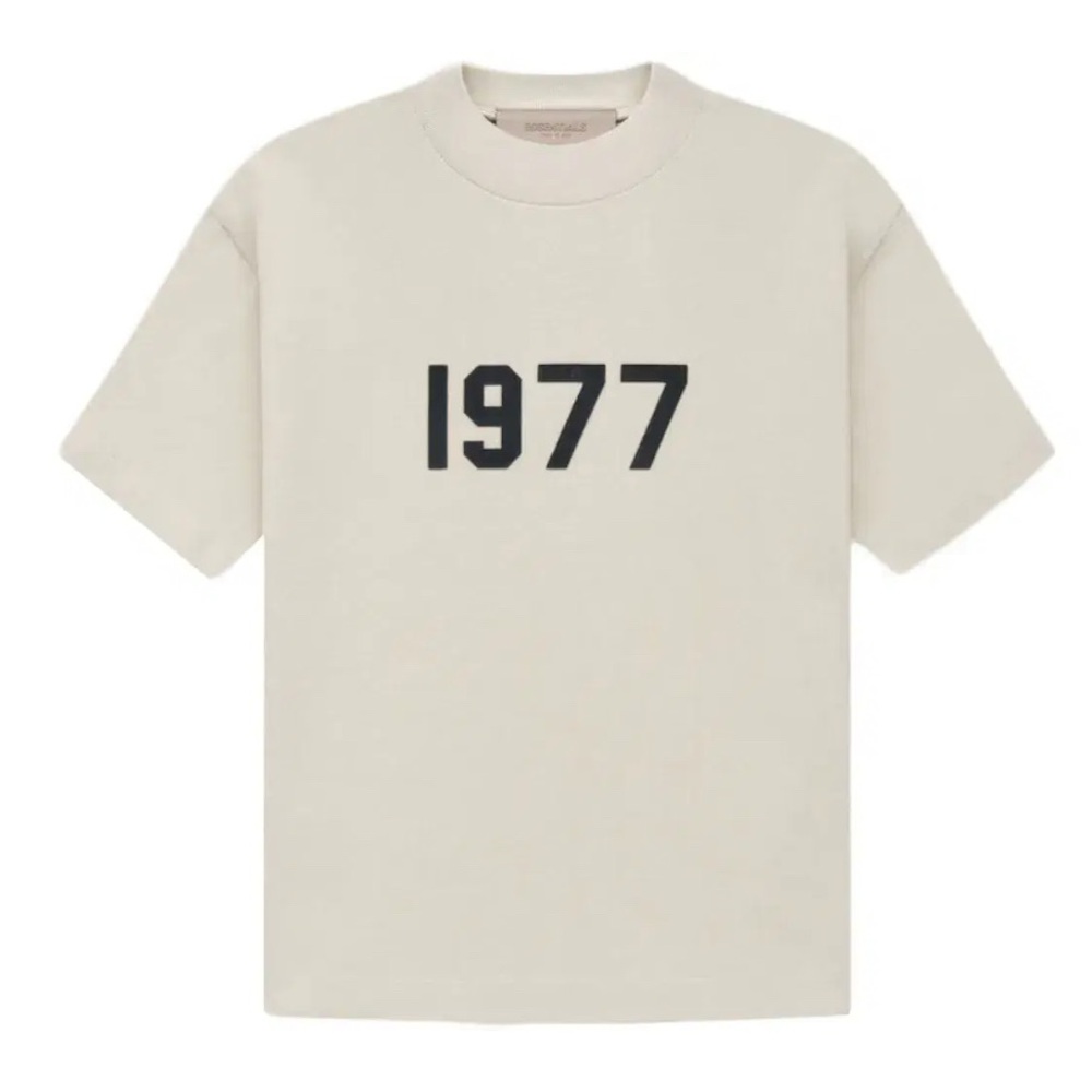 Fear of God Essentials Wheat T-Shirt with Black 1977 Print
